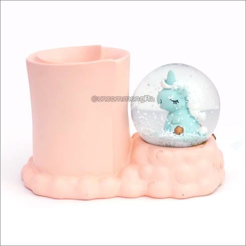 Snowball led unicorn pen stand - Uncommongifts.in